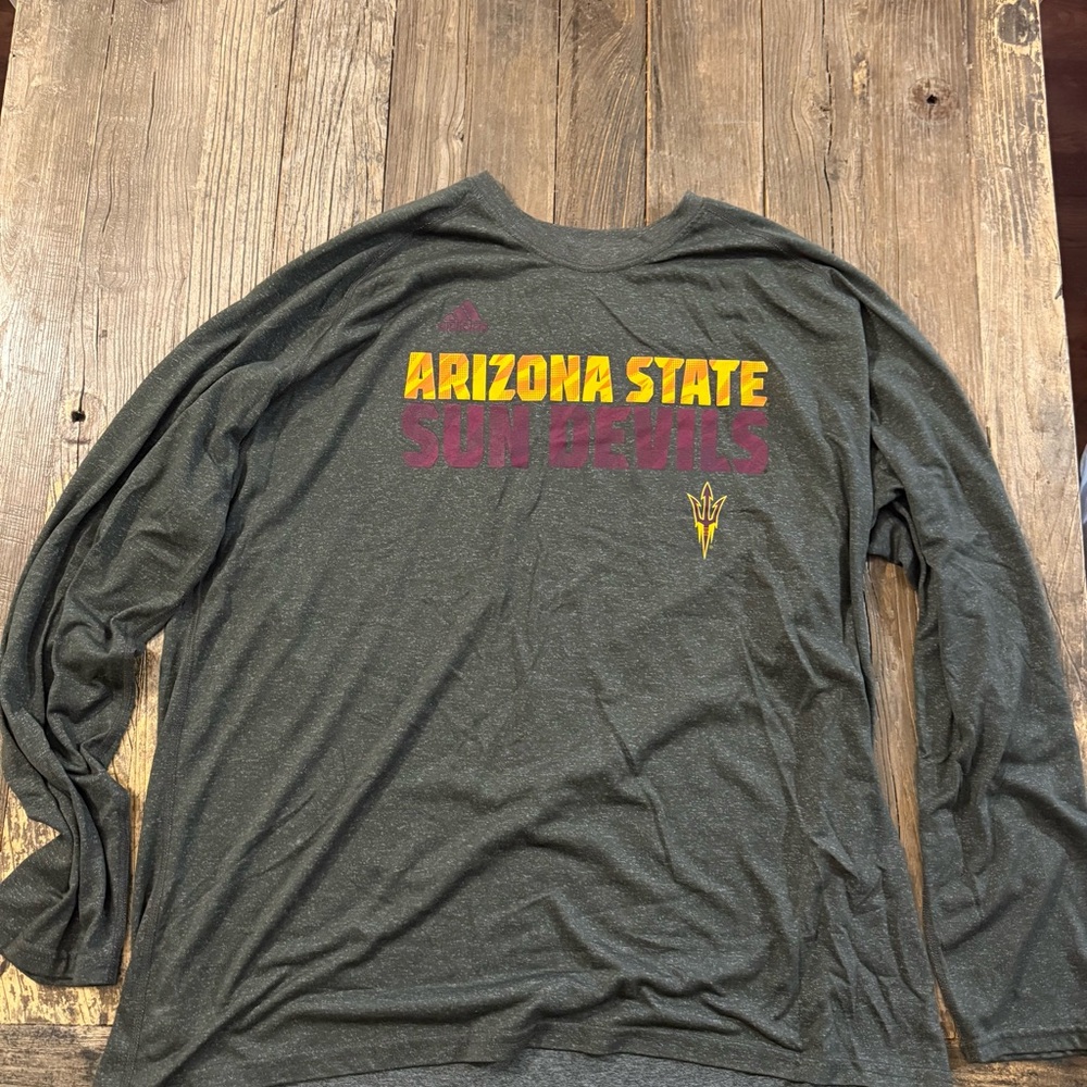 Adidas Arizona State Sun Devils Dark Gray Long Sleeve Shirt